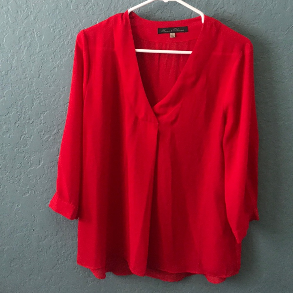 Red Flow-y Blouse